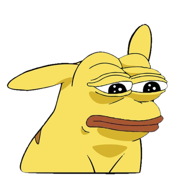 Sad yellow Pepechu with teary eyes